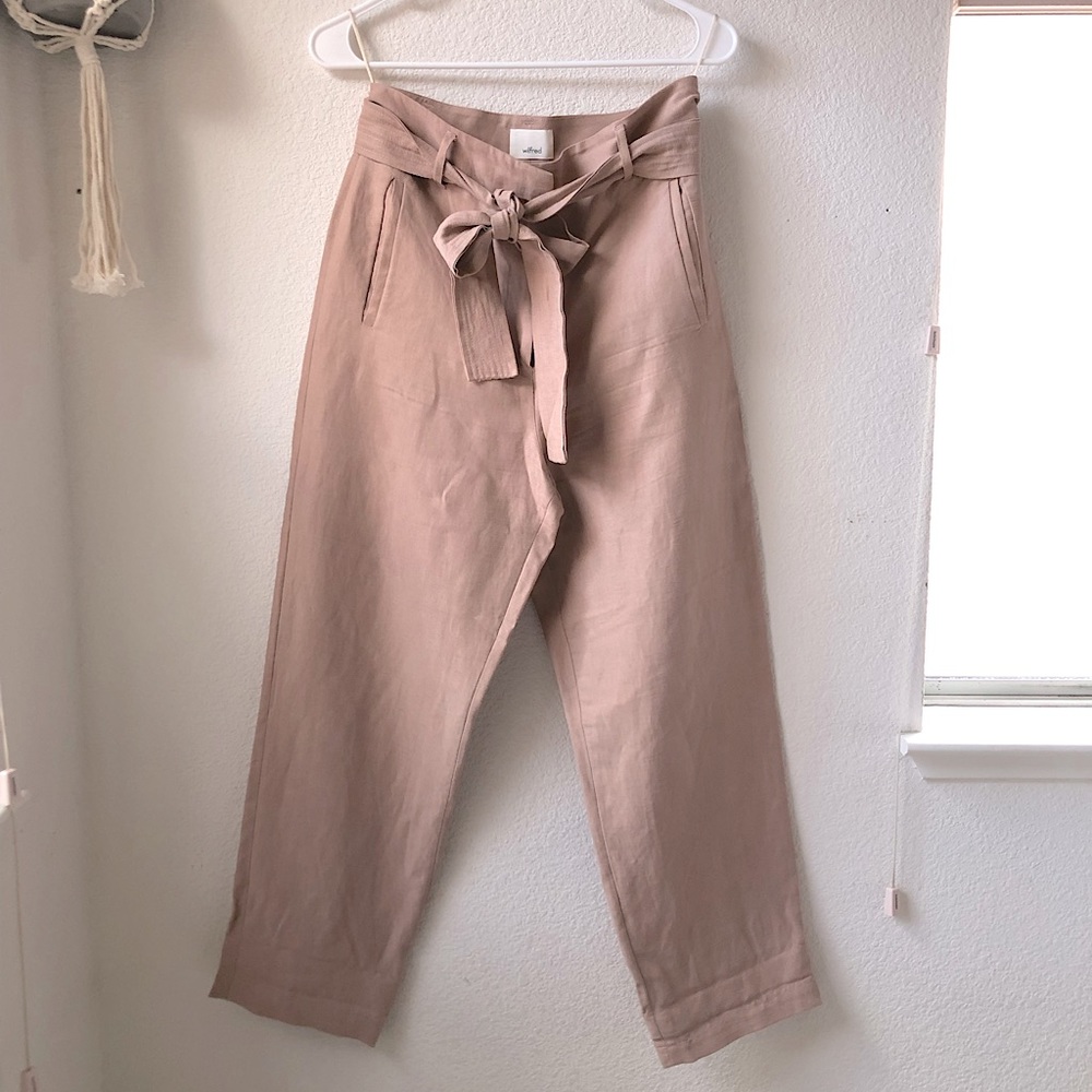 Aritzia Wilfred tie-front pants